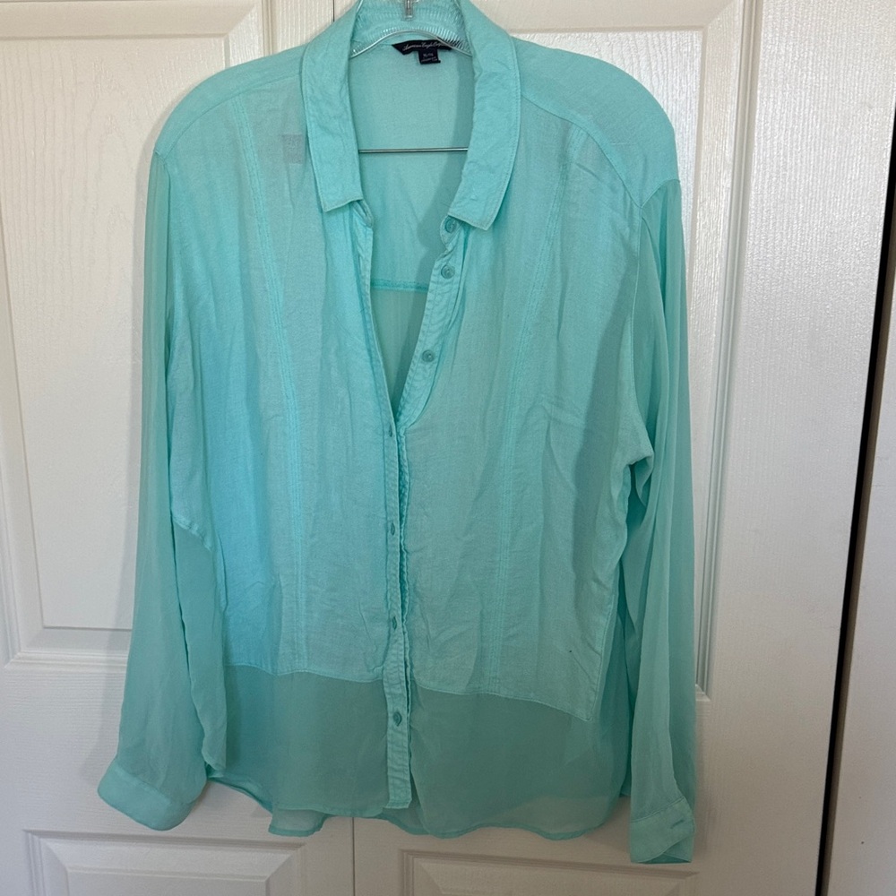 American Eagle Outfitters Light Blue Blouse
